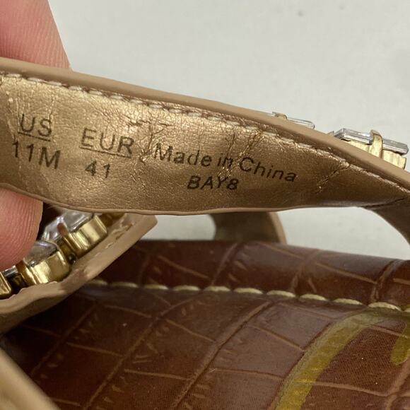 Sam Edelman Tan Sandals with Crystal Accents - Picture 5 of 5